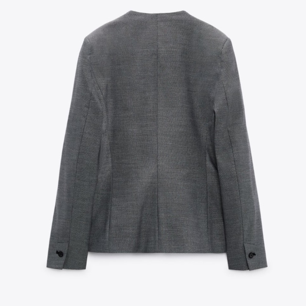 NEW! Zara SUIT SET Heathered Tailored Blazer and Cigarette Pants - Picture 9 of 16